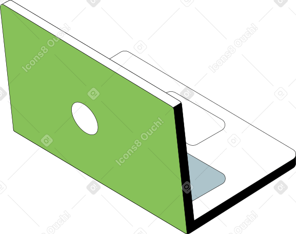 open laptop with lid forward Illustration in PNG, SVG