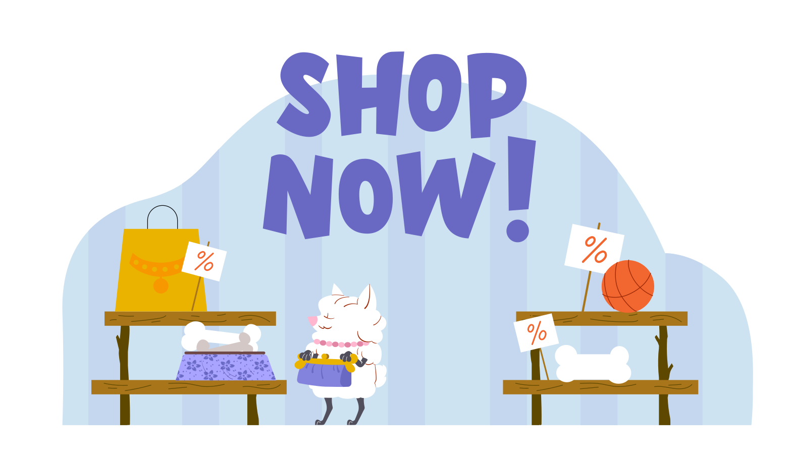 今すぐ買い物テキストと犬が店内を歩いている のpngとsvg