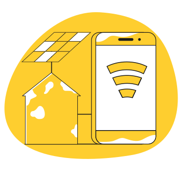 Smart house with solar panel PNG, SVG
