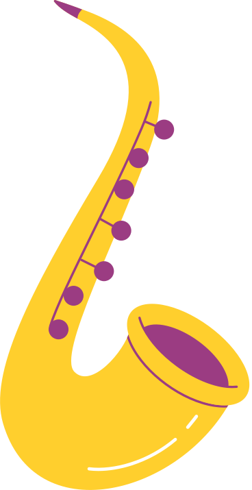 yellow saxophone PNG, SVG