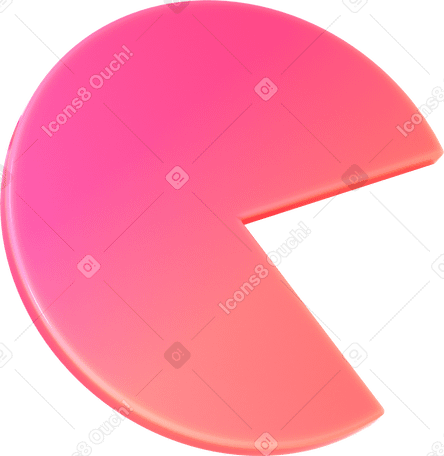 3D Большая часть круговой диаграммы в PNG, SVG
