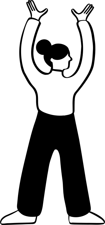 手を上げて女性 PNG、SVG
