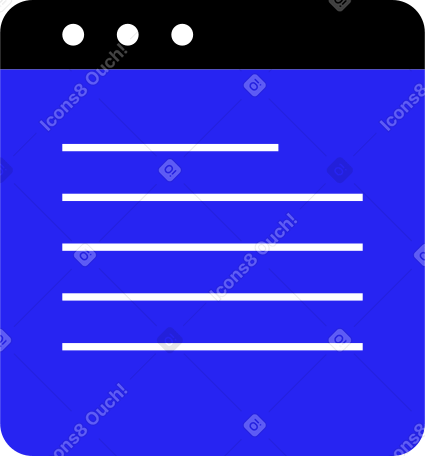 blue browser with text Illustration in PNG, SVG
