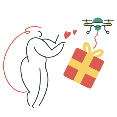 Receive a gift Illustration in PNG, SVG