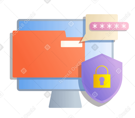 Sicurezza informatica e protezione dei dati digitali tramite password PNG, SVG