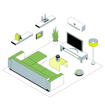 Smart home system in the room PNG, SVG