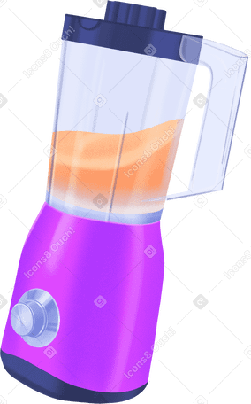 purple blender with orange smoothie inside PNG, SVG