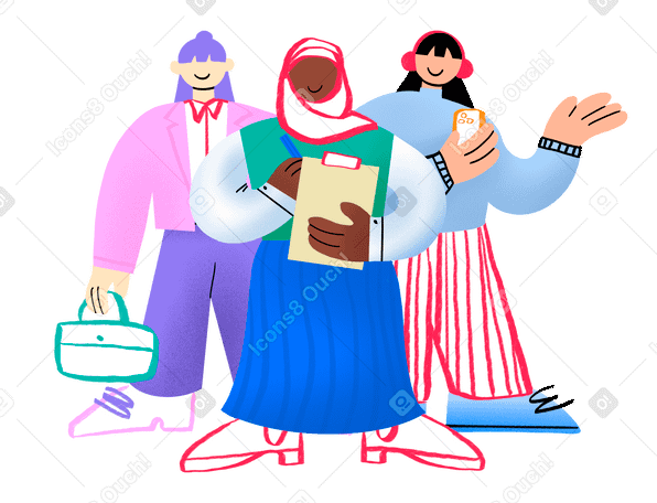 Three working women standing together PNG, SVG