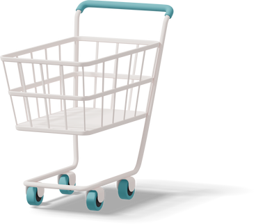 Three quarter view of shopping cart PNG, SVG