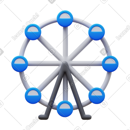 3D ferris wheel PNG, SVG