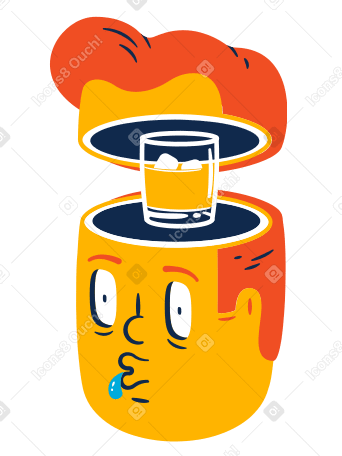 Man thinking about whiskey PNG, SVG