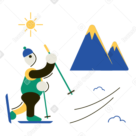 Alpine skiing Illustration in PNG, SVG