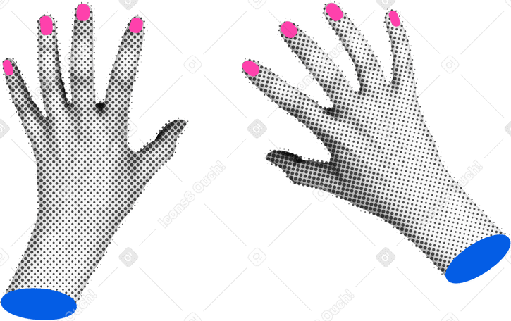 hands with pink nails PNG, SVG