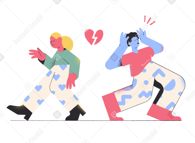 Man and woman having an argument or breaking up PNG, SVG