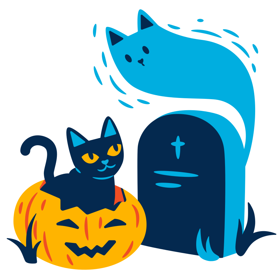 Halloween meeting Illustration in PNG, SVG