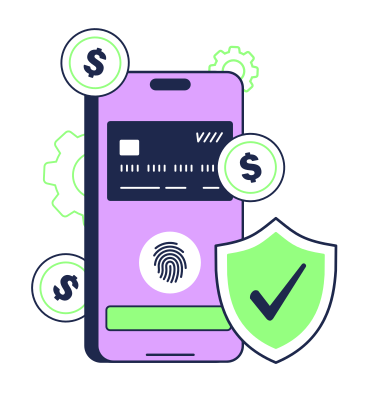 Safe biometric payment with phone PNG, SVG