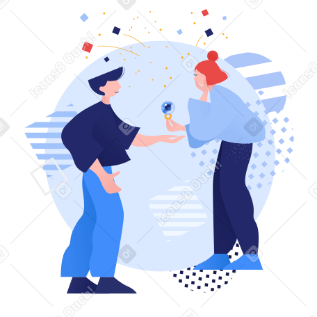 Marriage proposal  Illustration in PNG, SVG