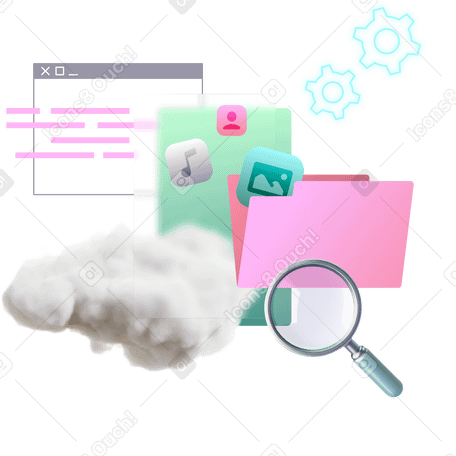 Cloud storage and media files PNG, SVG