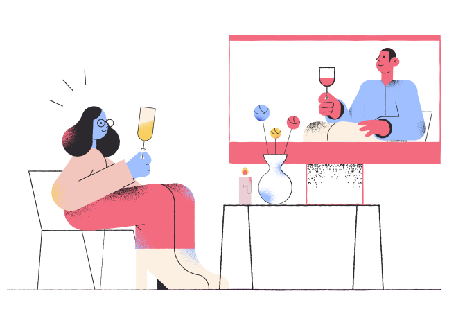 Online dating Illustration in PNG, SVG