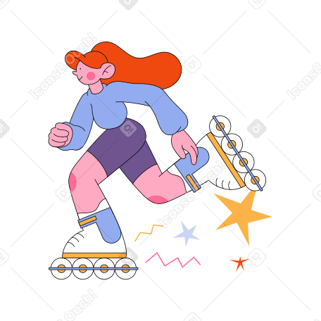 ローラースケートに乗る女性 PNG、SVG