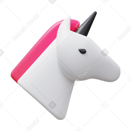 3D unicorn PNG, SVG