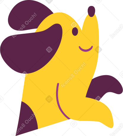 half dog dancing PNG, SVG