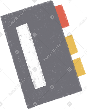 grey voice recorder with red and yellow buttons Illustration in PNG, SVG