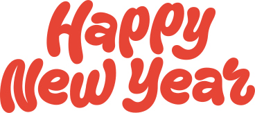lettering happy new year text PNG, SVG