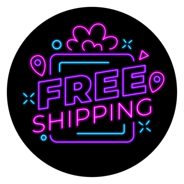 Lettering free shipping in neon style text with decorative elements PNG, SVG