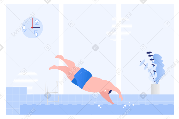 Swimming in the pool Illustration in PNG, SVG