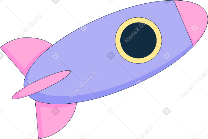 purple space rocket Illustration in PNG, SVG