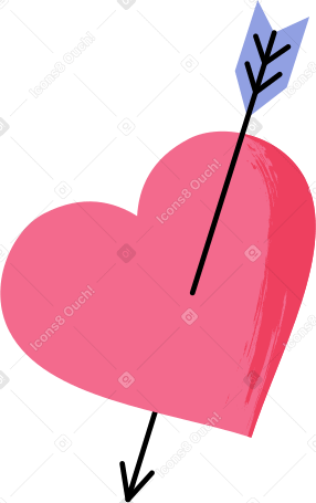 Сердце пронзено стрелой в PNG, SVG