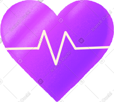 purple heart with pulse PNG, SVG