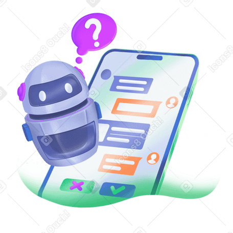 Chatbot marketing with bot responding to customer PNG, SVG
