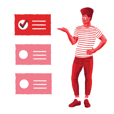 Man selecting subscription options online PNG, SVG