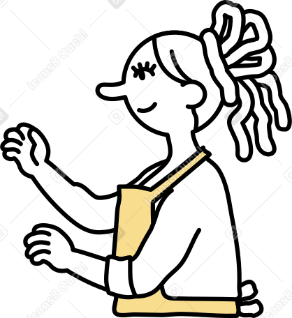 손을 들고 있는 젊은 여자 PNG, SVG