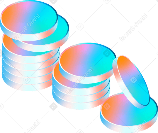 three stacks of coins PNG, SVG