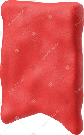 3D Three-quarter view of a red bookmark ribbon PNG, SVG