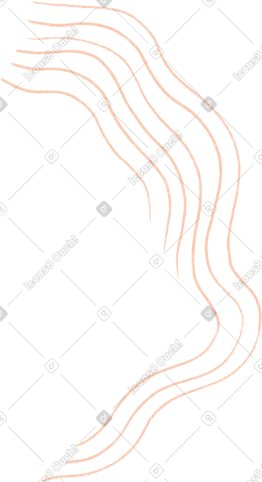 Six wavy uneven lines PNG, SVG