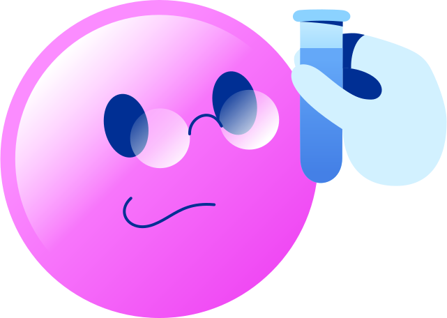 emoji scientist with flask Illustration in PNG, SVG