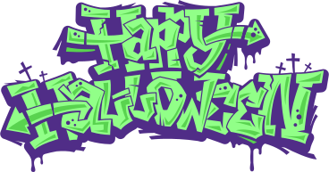 Schriftzug „fröhlicher halloween-graffiti-text“. PNG, SVG