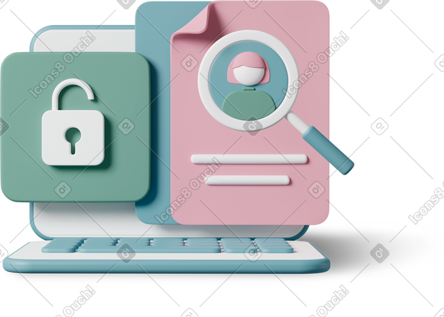 3D secure document PNG, SVG