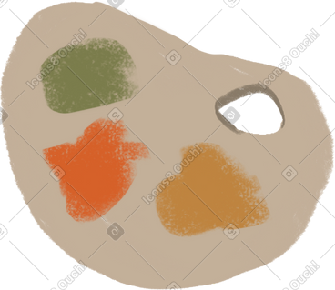 Palette with paints PNG, SVG