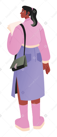 young woman with papers PNG, SVG