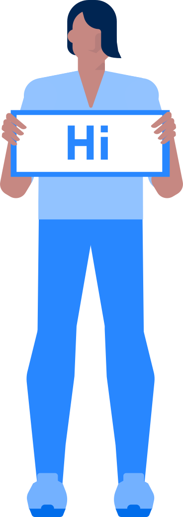 Man holding hi sign animated illustration in GIF, Lottie (JSON), AE