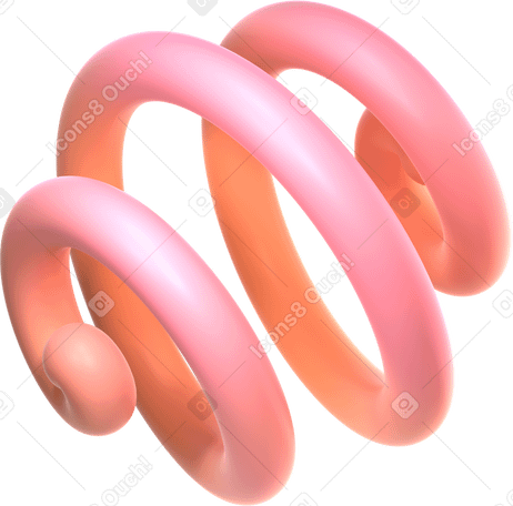 3D pink spiral PNG, SVG