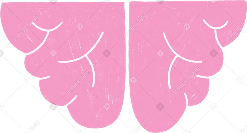 pink brain Illustration in PNG, SVG