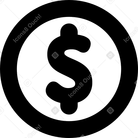 small coin with dollar PNG、SVG