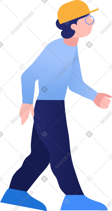 男孩走 PNG, SVG