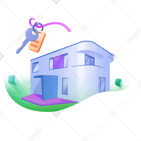 Современный минималистичный дом с ключами в PNG, SVG